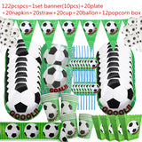 Green Football Birthday Party Decorations Kids Disposable Tableware Set Baby Shower 10-20 People Sport Game Party Decor Supplies