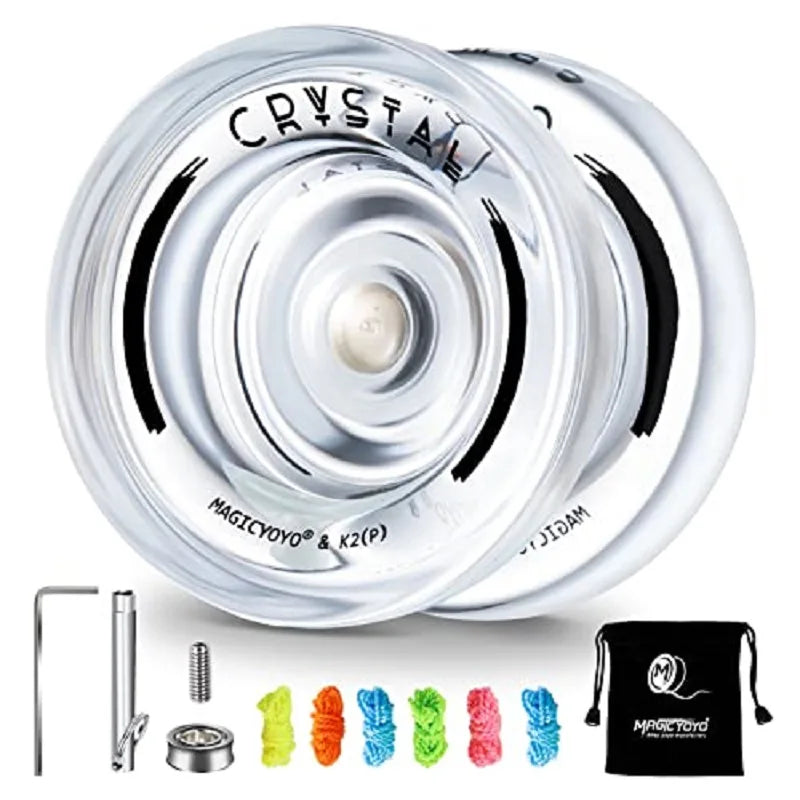 MAGICYOYO Responsive Crystal YoYo K2, Plastic Yo Yo for Kids, Beginner Replacement Unresponsive Bearing for Advancer