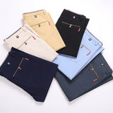 2024 New Korean Men Casual Pants Stretch Slim Fit Trousers High Quality Straight Stretch Pants Men