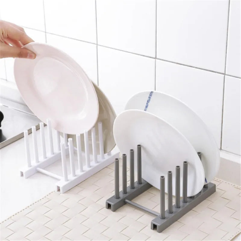 Household Plastic Bowl and Dish Rack Kitchen Supplies Drainage and Detachable Storage Frame Plate and Pot Cover Racks