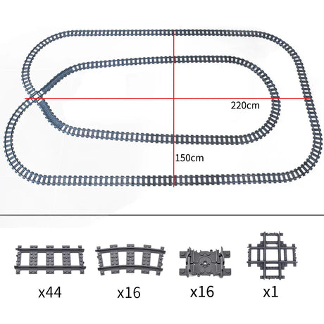 City Trains Train Track Rail Bricks Model Toy Soft Track Cruved Straight For Kids Gift Compatible All Brands Flexible Railway