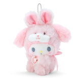 Sanrio Kuromi My Melody Rabbit Year Heart Shaped Diamond Plush Doll Pendant Kawaii Stuffed Toy Keychain Bag Accessories Gift