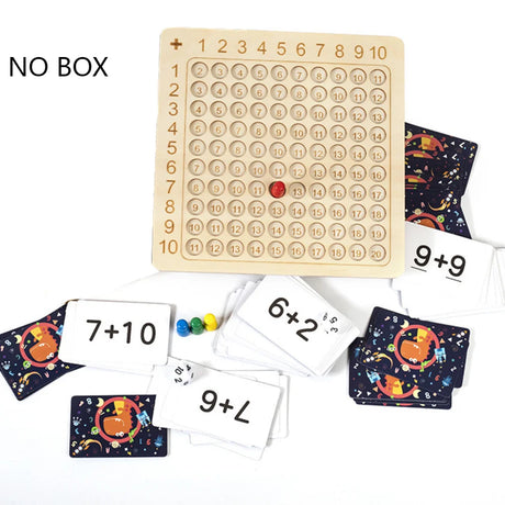 Montessori Multiplication Board Game Math Wooden Toys Kids Learning Educational Table With Flash Cards Counting Teaching Aids