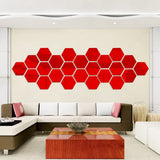 Ornaments 3D Mirror Wall Mirror Stickers Hexagon Art Shape Acrylic Decoration Home Removable Wall Sticker Decal DIY