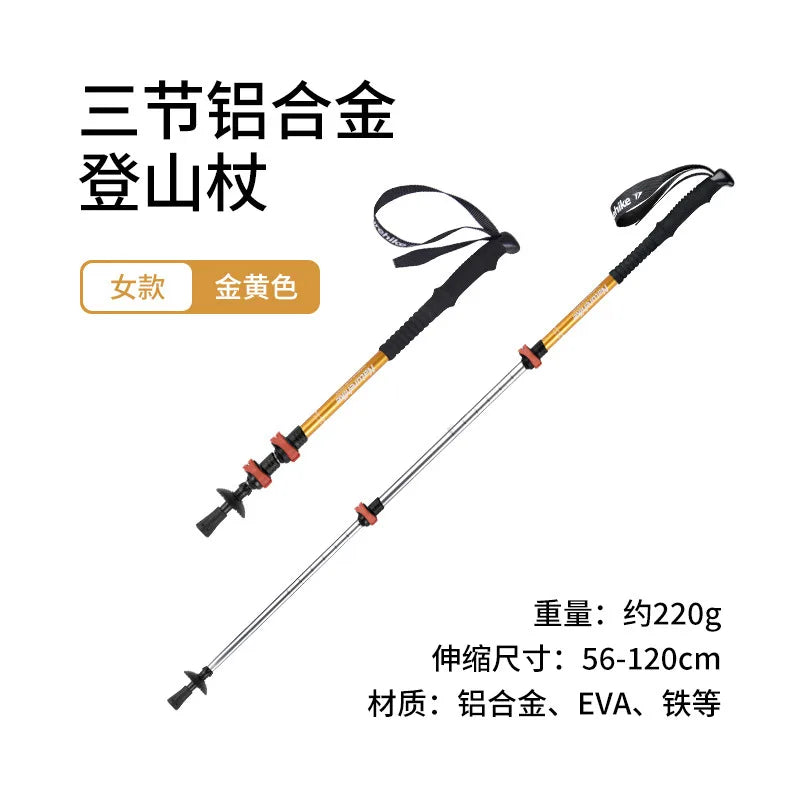 Naturehike 3 Node Adjustable Trekking Pole Ultralight Aluminum Alloy Telescopic Walking Hiking Climbing Sticks For Adult Child