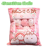 Cartoon Ramen Puff Cookie Bag Bubble Tea Plush Pillow Stuffed Kawaii Animals Axolotl Yellow Duck Bat Bunny Small Balls Candy Bag