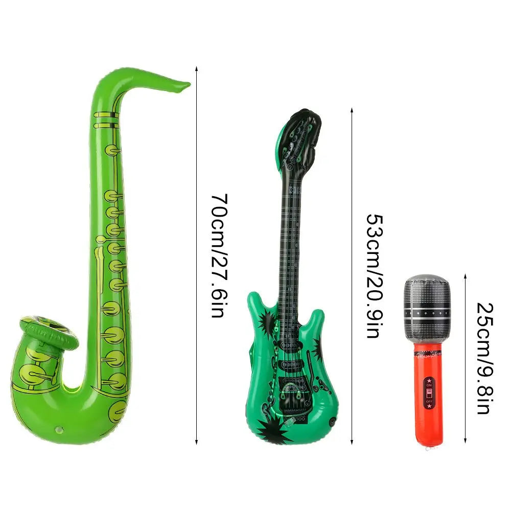 12Pcs Inflatable Instruments Toy Music Balloons Set Simulation Instrument Guitars Saxophones Microphones Party Toy Children Toys