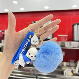 Kawaii Sanrio Keychain Cute Cartoon Pochacco Doll Pendant Car Key Ring Backpack Plush Keychain Ornaments Jewelry Gift for Friend