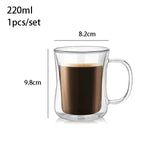 YWDL 200ml Double Wall Glass Coffee Mug Heat-resistant Espresso Cup Thermo Insulated Cup For Latte Cappuccino Tea Drinkware Set