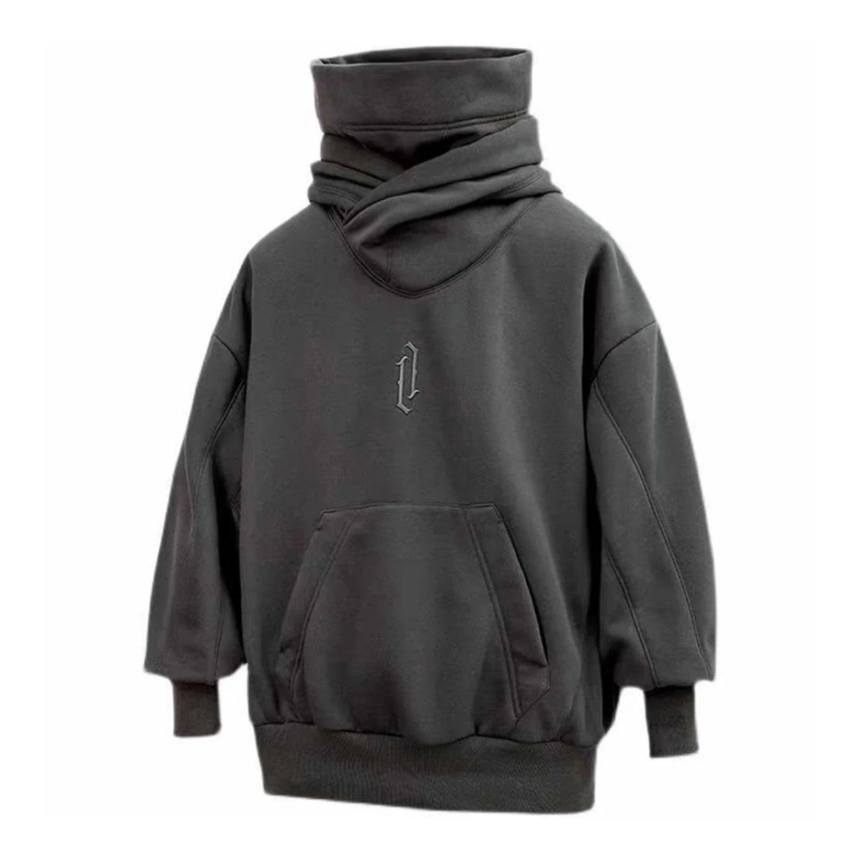 Autumn Winter High Collar Hoodie Pullover Loose Men Coat Tops Harajuku Hiphop Gothic Outwear Streetwear Fleece Hooded Sweatshirt