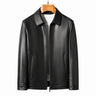 Genuine Leather Clothes Men's Stand Collar Luxury Leather Jacket Autumn and Winter plus Velvet Warm Leisure Simple Leather Coat