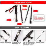 Lightweight Collapsible Trekking Pole Five-fold Walking Stick for Hiking Camping Backpacking Aluminum Alloy Trekking Pole