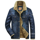 Men Denim Jackets Winter Coats Fleece Warm Jeans Jackets High Quality Male Casual Blue Denim Jackets New Fashion Jeans Coats 5XL