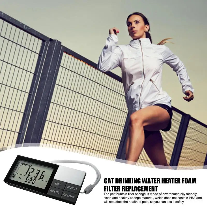 Portable Pedometer With LED Display Calorie Kilometer Counter Pedometer With Clip 7 Days Memory Pedometer Daily Target Monitor