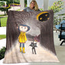 3D Cartoon Coraline Blanket,Flannel Blanket Throw Blanket,Children's Warm Blanket for Home Living Room Bedroom Beds Sofa Office