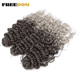 FREEDOM Synthetic Deep Wavy Twist Crochet Hair Afro Curly Hair Crochet Braids Hair Extensions For Women High Temperature Fiber