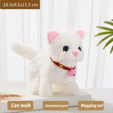 New Walking Kitty Plush Toy Electric Interactive Cat Stuffed Animal Meowing Tail Wagging Head Nodding Cat Pet Toy For Kids Gift