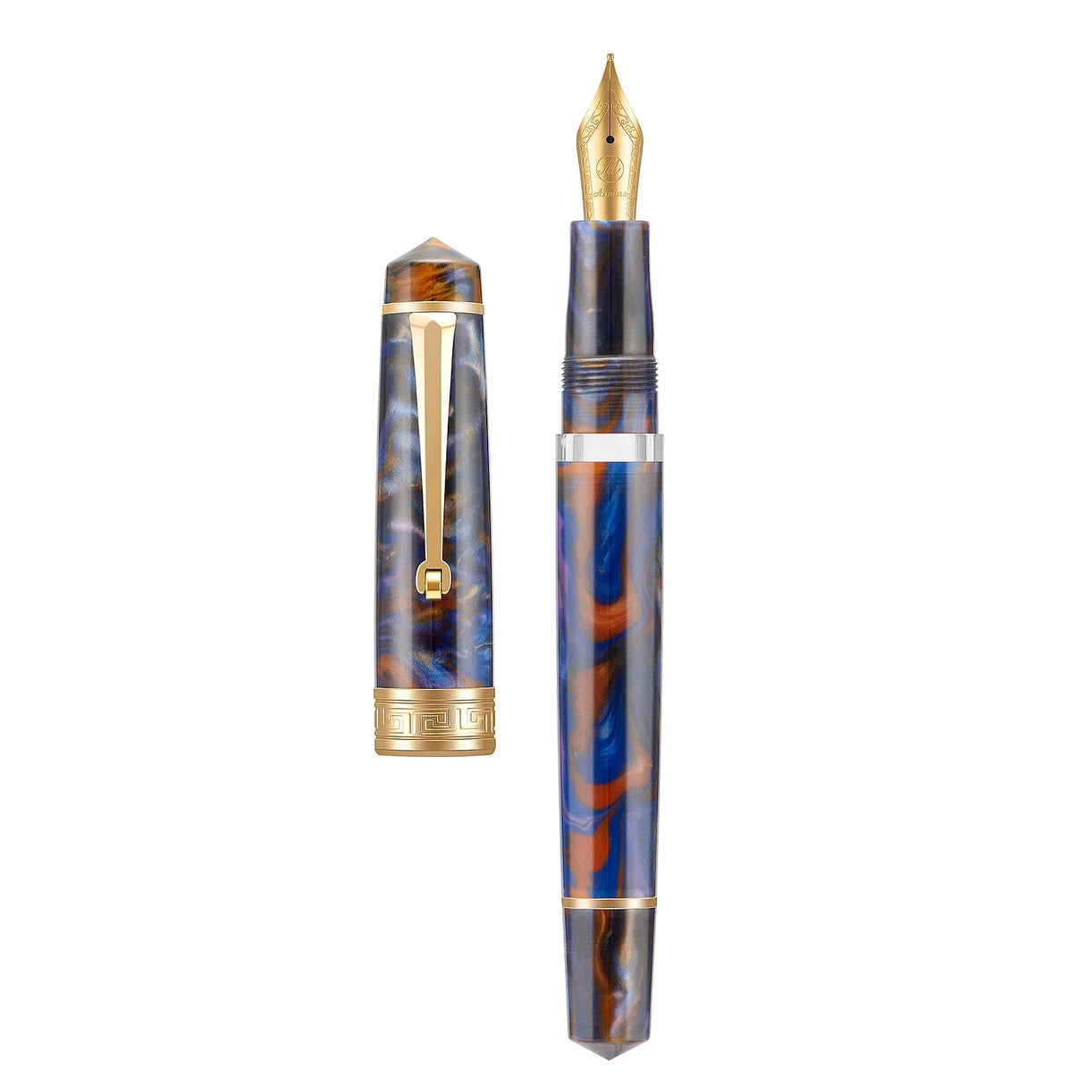 Asvine P20 Piston Filling Fountain Pen Acrylic Beautiful Patterns EF/F/M Nib with Golden Clip Smooth Writing Office Gift Pen