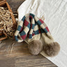 Autumn Winter Warm Children's Scarves Plaid Plush Balls Soft Comfortable Baby Kids Neck Collar Ring Scarf Muffler for Boys Girls