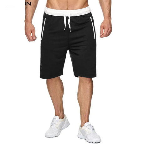 Plus S-3XL Men Run Shorts Patchwork Training Shorts Zipper Pockets Gym Sports Quick Dry Short Casual Fitness Shorts 2023 New