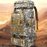 80L Waterproof Camouflage Tactical Backpack Large Capacity Men's Army Backpacks Camping Backpack Outdoor Mountaineering Bag