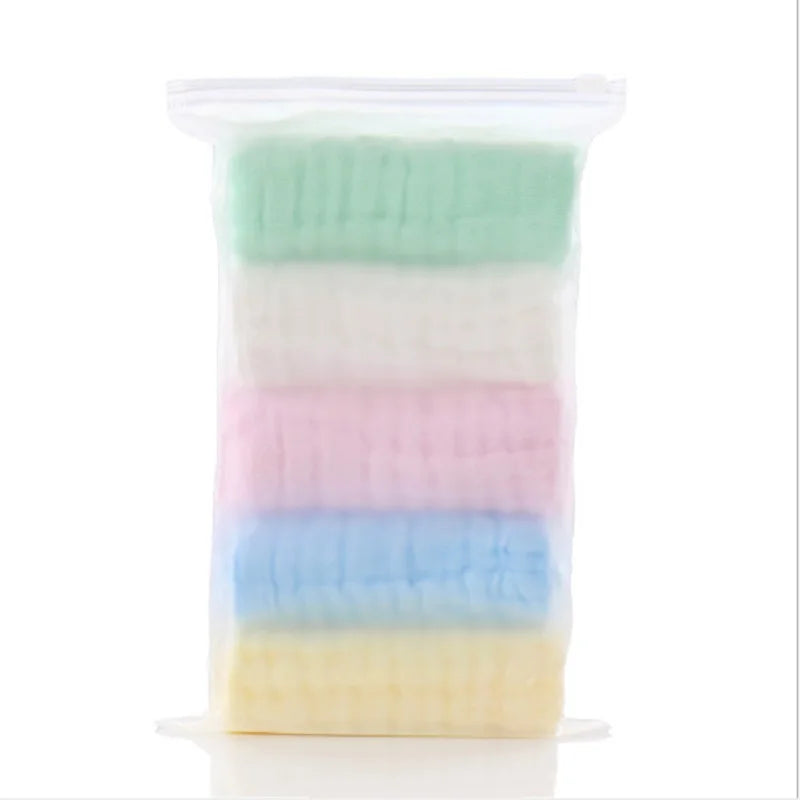 5pcs/lot Muslin 6 layers Cotton Soft Baby Towels Baby Face Towel  Handkerchief Bathing Feeding Face Washcloth Wipe burp cloths