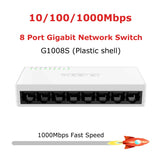 5 8 Port Full 1000Mbps Gigabit Network Switch Ethernet Smart Switcher High Performance RJ45 Hub Internet Splitter