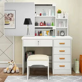 Dressing Table Length Drawers Amp Stool  Bedroom Small Apartment Simple Modern Sliding Mirror Simple Storage Cabinet Furniture