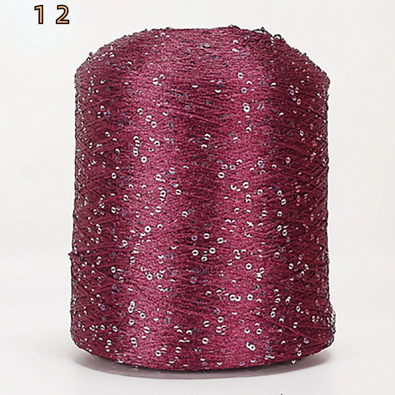 500G Glitter FancyYarn Sequin  Hand Crochet Thread Knitting Clothes Needleworkyarn With Sequins Knitting Yarn Needlework Sequins