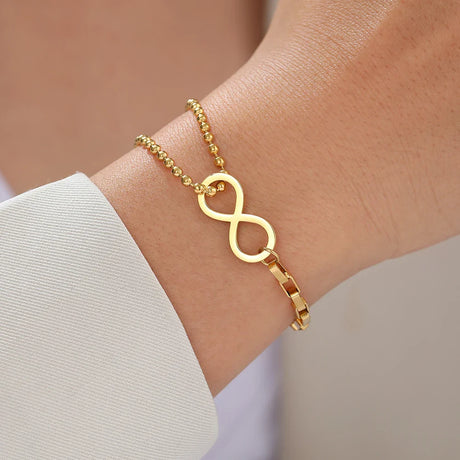 Stainless Steel Bracelets Fashion Trend Multilayer Chain Elephant Smiley Infinity Symbol Round Bracelet For Women Jewelry Gifts