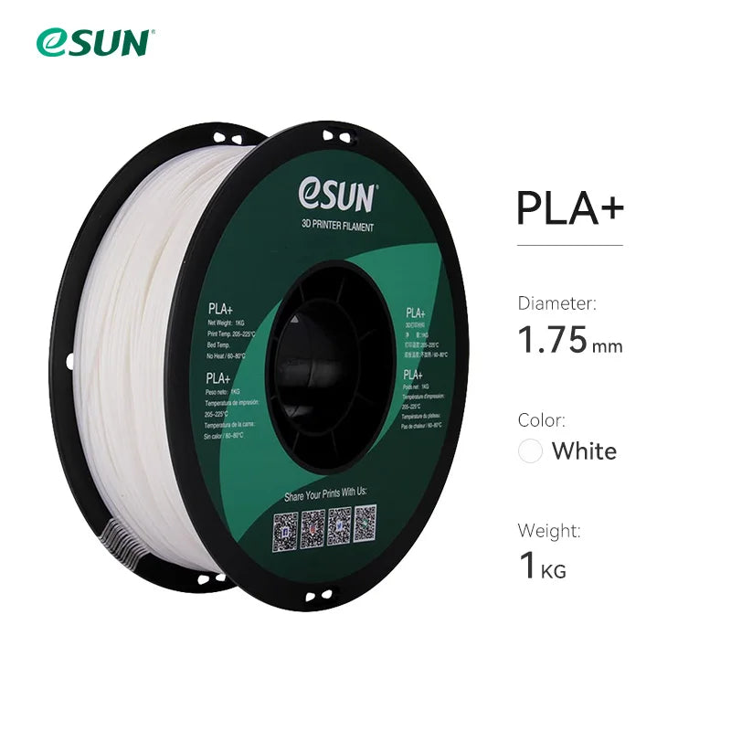 eSUN PLA+ Filament For 3D Printer 10Pcs 1.75mm PLA Plus 3D Printer Filament Accuracy +/- 0.03mm 10KG  PLA+ 3D Printing Material