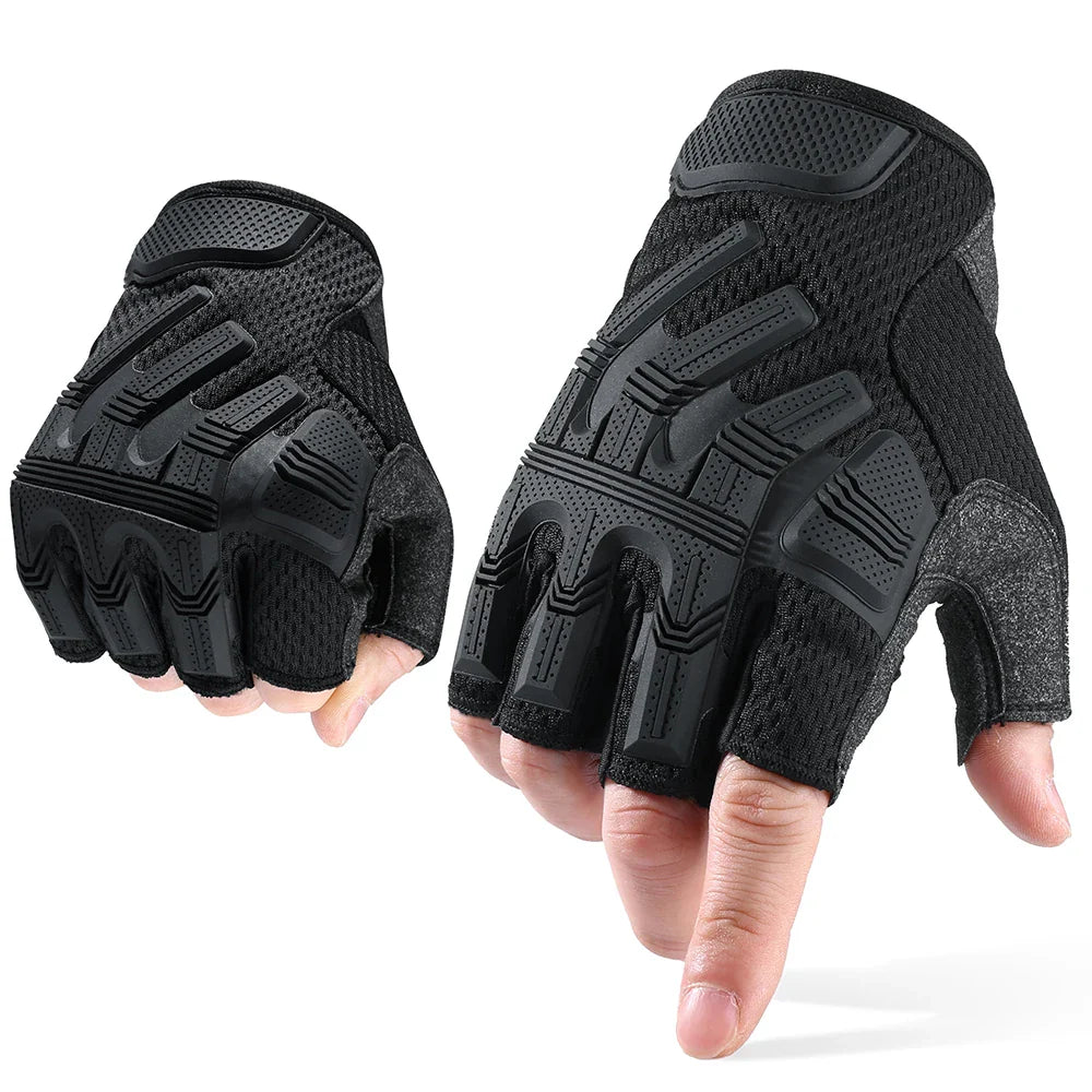 Tactical Fingerless Gloves SWEAT Army Military Airsoft Combat Paintball Shooting Hunting Driving Non-slip Half Finger Men Women