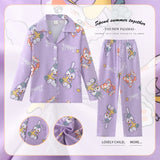 Spring Miniso Cute Children's Pajamas Sets Kawaii Anime Kuromi Pochacco Cinnamoroll Girl Boy Sleepwear Milk Silk Kids Loungewear