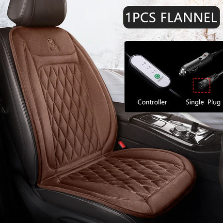 12V Heated Car Seat Cushion Cloth/Flannel Car Seat Heater Winter Warmer Seat Heating Car Accessories Heating Pads Set Universal