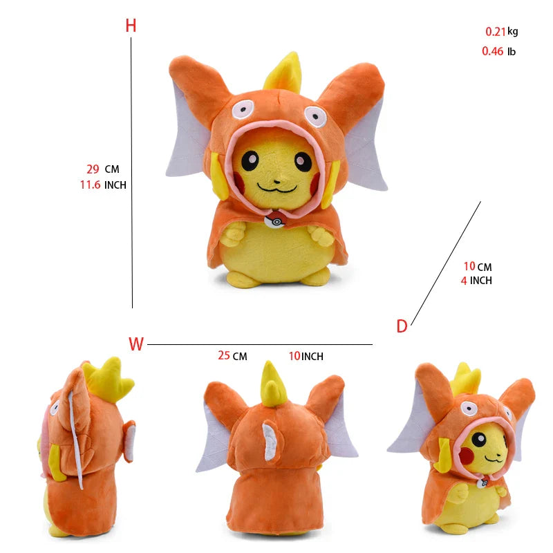 Pokemon Pikachu Cosplay Toys Charizard Snorlax Garchomp Tyranitar Hydreigon Anime Stuffed Plush Cartoon Peluche Dolls