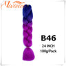 6 Pcs 24” Synthetic Braiding Hair Pink Jumbo Braids Hairstyles Purple Blue Blonde Ombre Hair Extensions For Women 100G/Pack