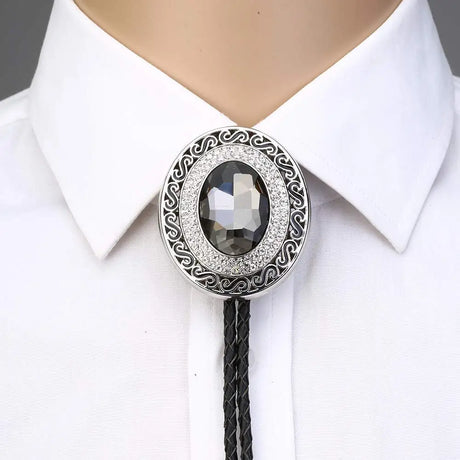 Western denim Bolo Tie crystal diamond tie fashion men's casual bow tie suit accessories