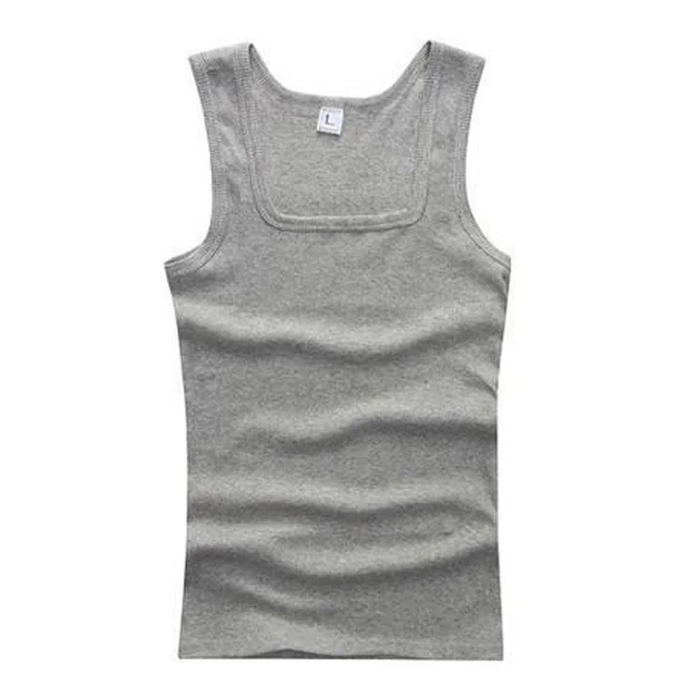 Men Muscle Vests Cotton Underwear Sleeveless Slim Tank Top Vest Undershirts Gymclothing Bodybuilding Tank Tops Slash Neck