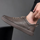 Genuine Leather Shoes for Men Platform Slip on Casual Sneakers for Men 2024 New Comfort Flat Shoes Spring Men's Loafers Shoes