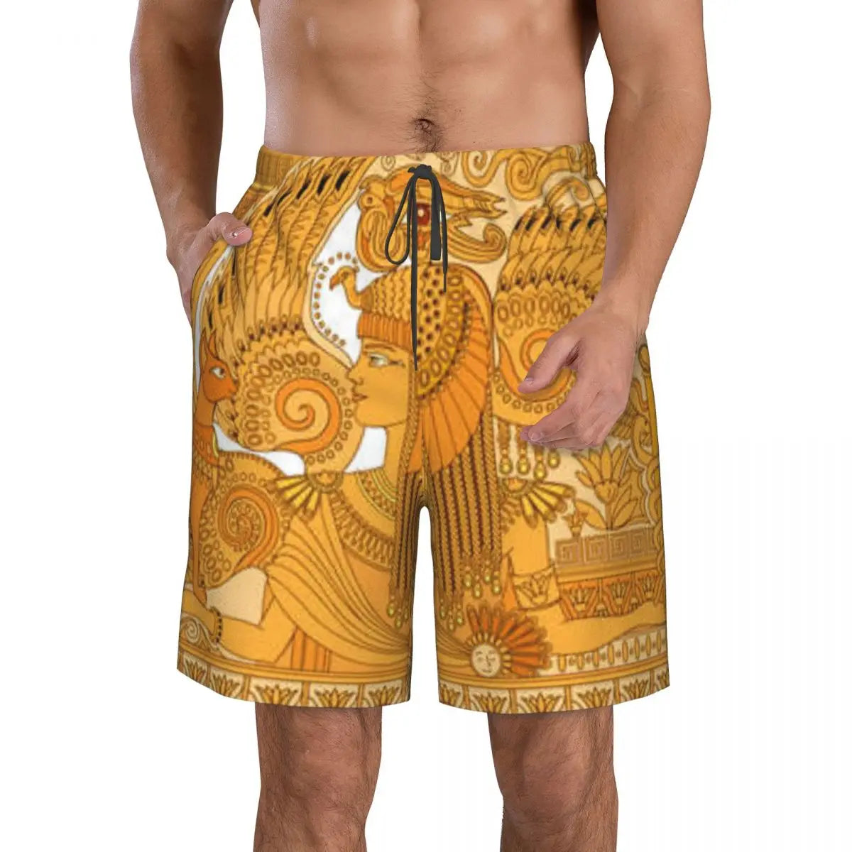 Mens Swimwear Swim Short Trunk Egyptian Sacred Cat Beach Board Shorts Swimming Surffing shorts