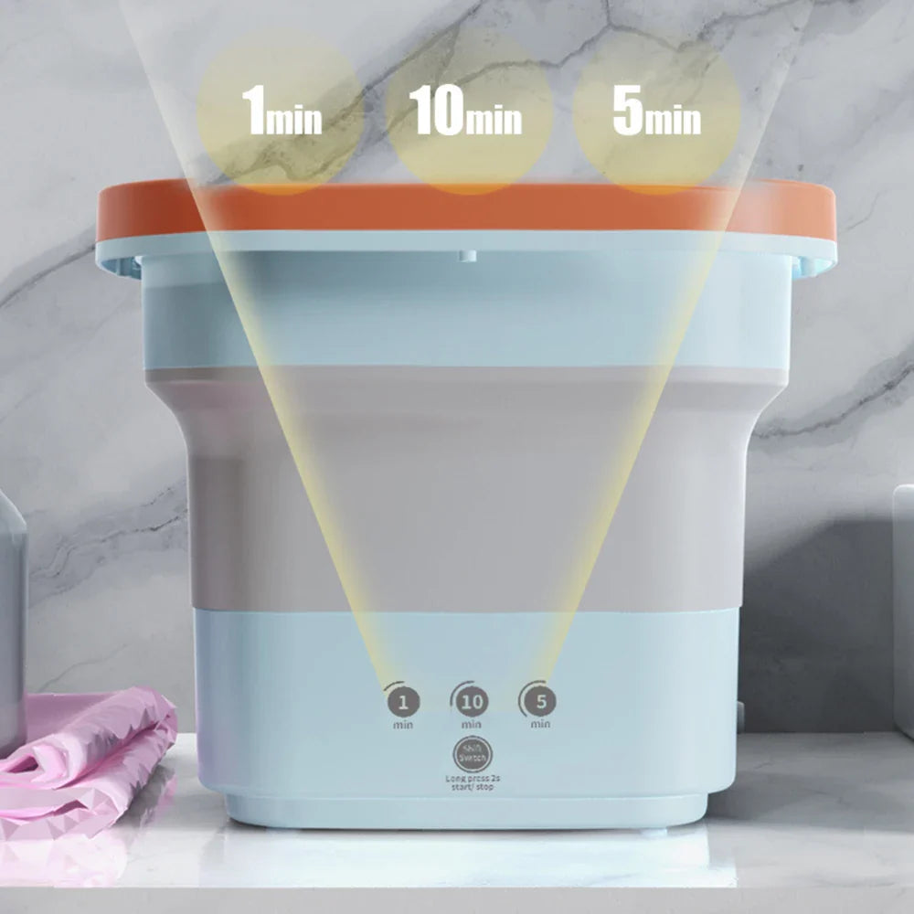 4.5L Folding Portable Washing Machine with Dryer Bucket for Clothes Laundry Underwear Sock Cleaning Washer Travel Home Appliance