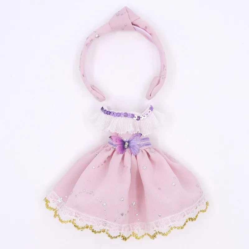 Handmade Blyth Doll Bear suit Clothes Doll Blyth Doll Clothes Princess Dress With White Lace For Ymy Licca Azones Ob24 Ob27 Fr