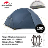 Naturehike Mongar Tent 2 Person Ultralight Travel Tent Double Layer Waterproof Tent Backpacking Tent Outdoor Hiking Camping Tent