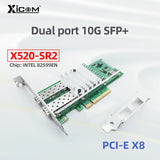 10 Gigabit Ethernet Network Card Pci Express x8 X520-SR1/SR2 Single/Dual SFP+ Port Network Adapter E10G41BTDA Intel Chip 82599