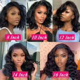 Brazilian Body Wave Frontal Wigs Short 13x4 Lace Front Human Hair Wigs For Women 4x4 Closure Bob Wig Transparent Pre Plucked