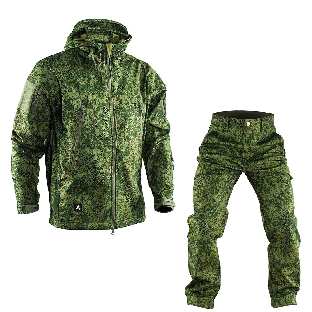 Mege Brand Camouflage Tactical Military Uniform Outdoor Winter Working Clothing Fleece Warm Jacket and Pants Windproof