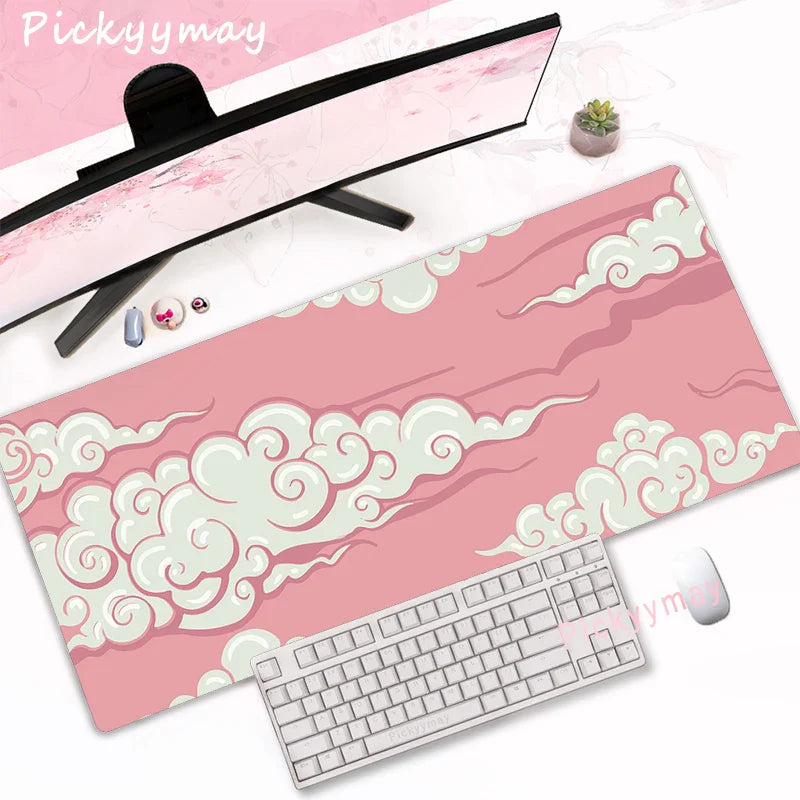 Pink Cherry Blossoms Mousepad Home Computer Table Large Pc Mouse Pad Art Sakura Keyboard Mause Rug Desk Mat Office Accessories