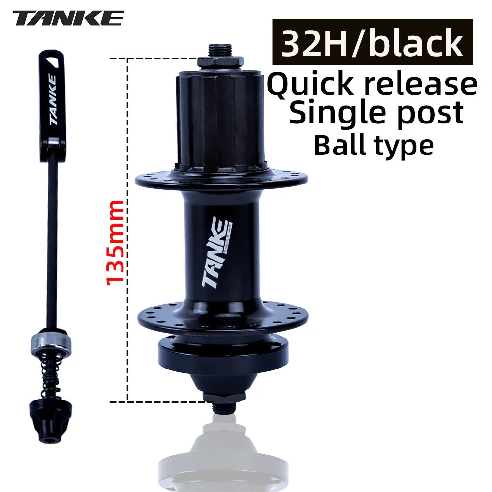 TANKE 32 Holes MTB Bike Hub 5 Colors Steel Beads Ball Quick Release 135mm Disc Brake Bicycle Hub Cube For HG 8 9 10 11 12 Speed