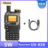 UV K58 Walkie Talkie 5W Quansheng UV-K6 Two Way Radio 50-600MHz Full Band Receiving Type C Charge Air Band DTMF Scramber UV-K5