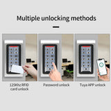 Smart Home Aluminum IP68 Waterproof Standalone RFID Access Control Keypad with Wifi Tuya APP metal Key Access controler 2000User